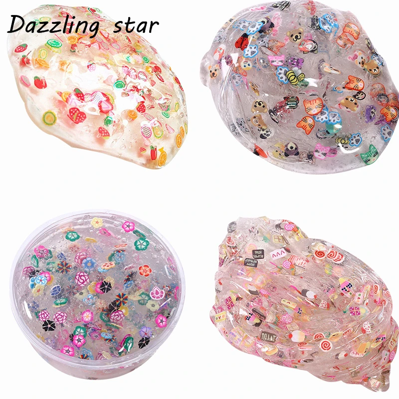 

NEW!Crystal slime cartoon animals/cake slime putty antistress slime diy draw transparent slime clear hand gum toy kid adult gift