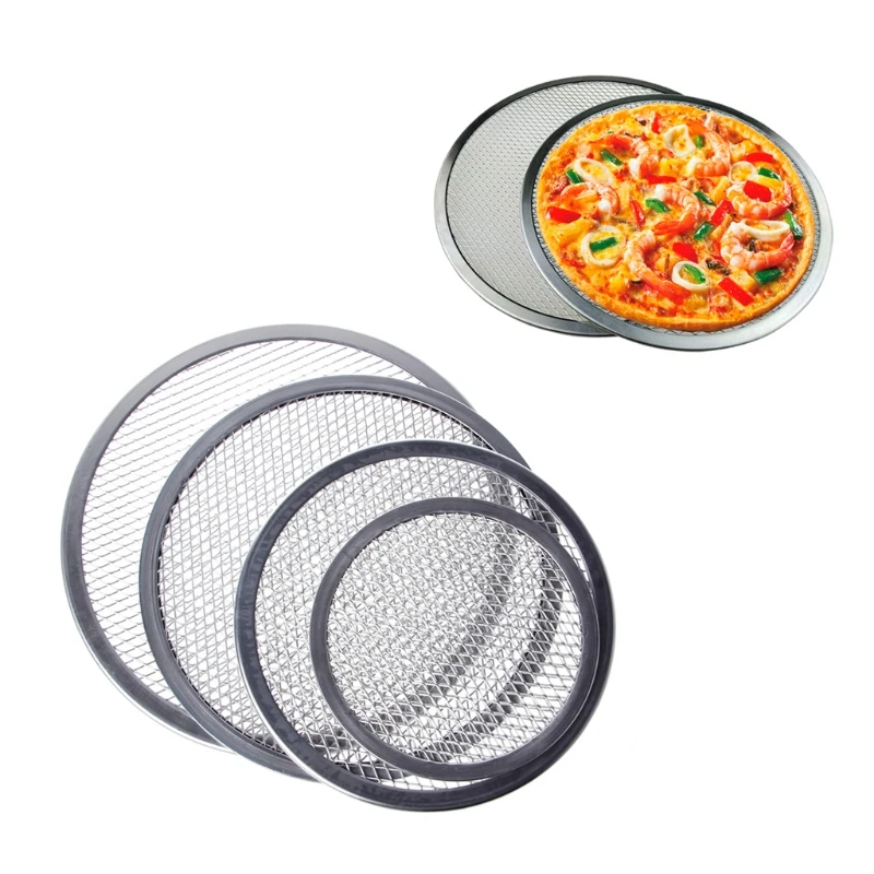 Aluminum Mesh Grill Pizza Screen Round Baking Tray Net Kitchen Tools Ovens Kit M15 pizza bakeware