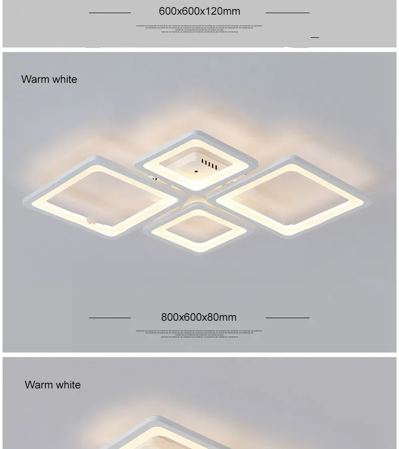 Прямоугольная современная светодиодная потолочная люстра для гостиной спальни AC85-265V квадратная Потолочная люстра