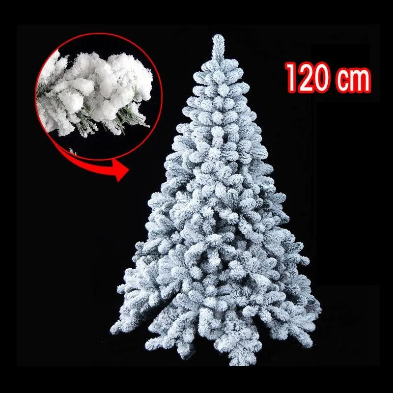 

1.2 m/120CM Snow Christmas Tree Flocking Encryption PVC Material Metal Frame Snowflake New Year Decorations Hotel Decor ZA1487