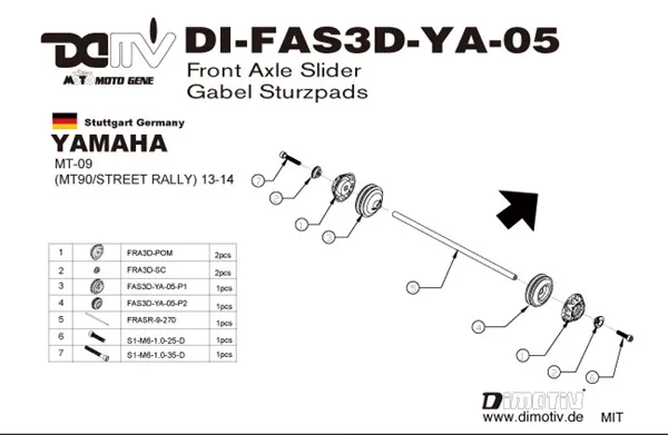 YAMAHA T-MAX 530 DIMOTIV ANODIZED CNC REAR AXLE SLIDER