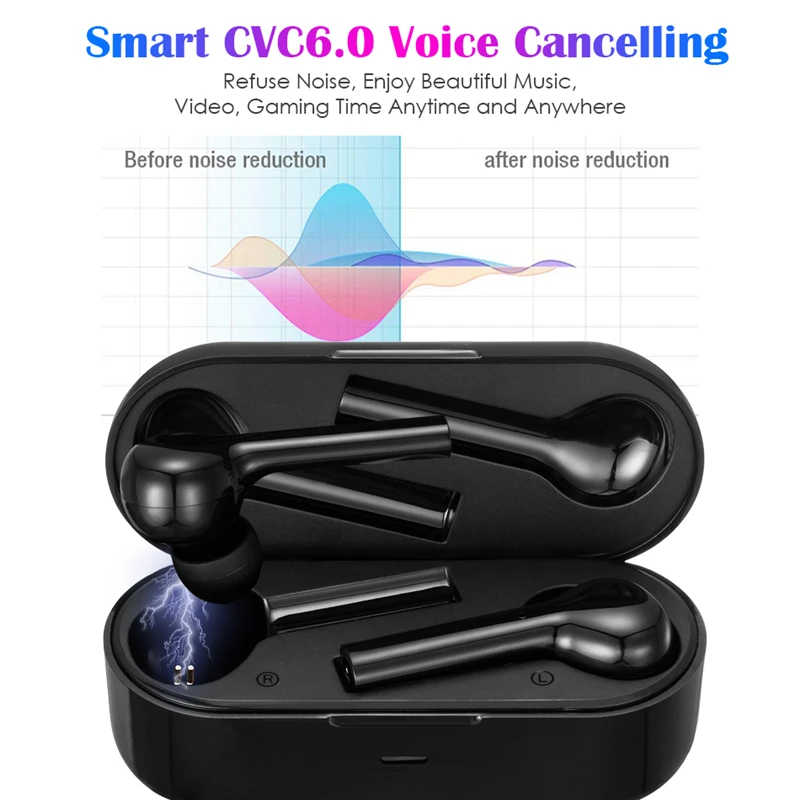 Bluetooth earphone JS18 TWS Earbuds HIFI stereo bass surround New waterproof sports headset Smart touch call Wireless earphones