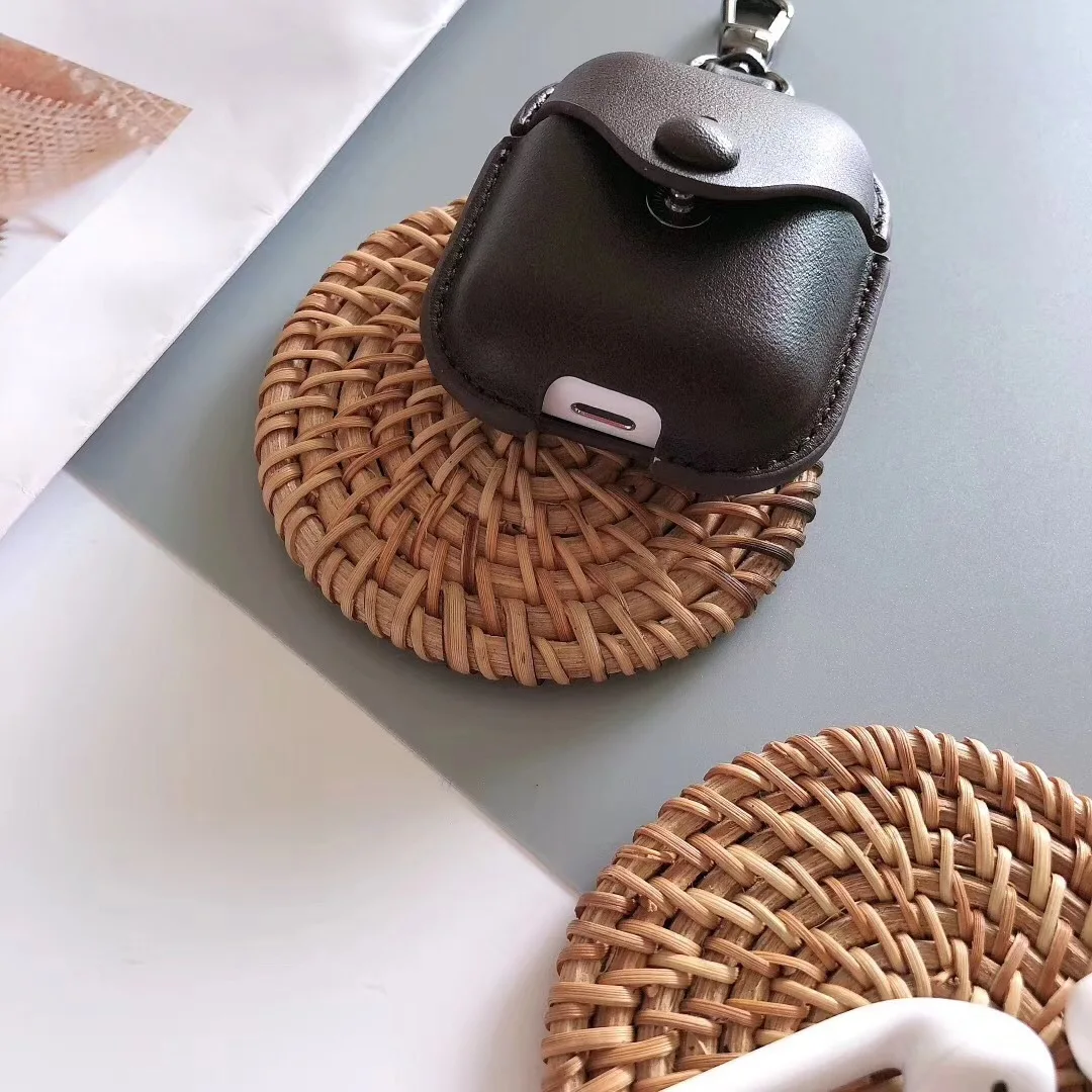 Роскошный кожаный деловой чехол для наушников Apple Airpods 2 аксессуары Air Pods мягкая