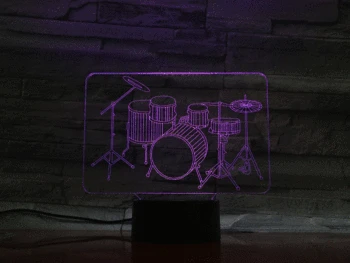 

Table Lamp Bedside Jazz Drum kit set Multicolor Rgb Boys Kids Baby Gifts Musical Instrument Atmosphere Usb 3d Led Night Light
