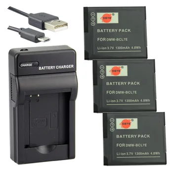 

DSTE 3PCS DMW-BCL7E Li-ion Battery + UDC144 USB Port Charger for Panasonic DMC-SZ3GK SZ9 XS1 FH10 FS50 F5 Camera