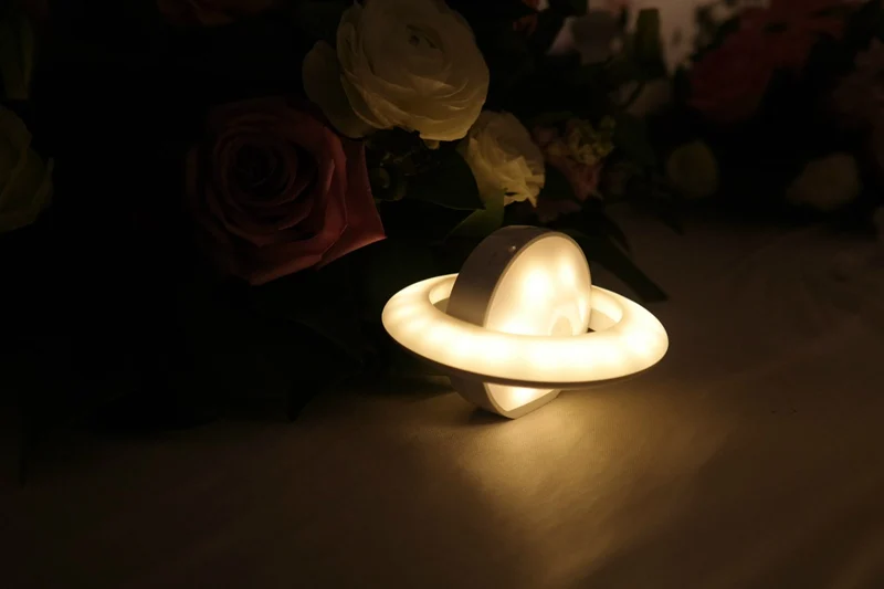 UFO Shape Motion Sensor Child Night Light 360 Degree Rotating Lamp Wall Hallway Closet Bedroom Battery Powered LED Night Light (7)