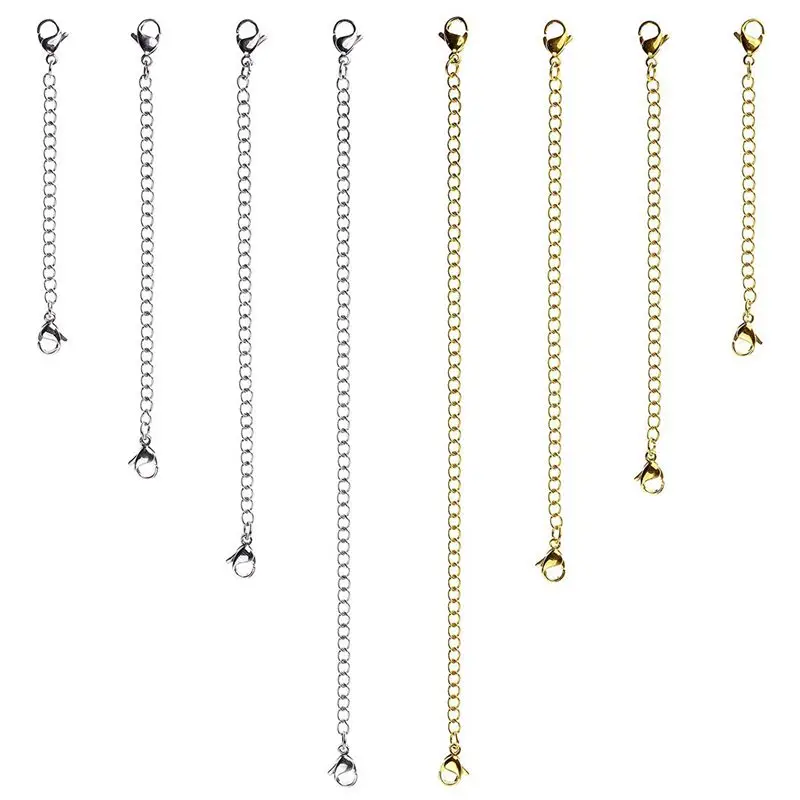

8 Pcs Stainless Steel Necklace Extender Bracelet Extender Extender Chain Set 4 Different Length: 6 inch 4 inch 3 inch 2 inch (