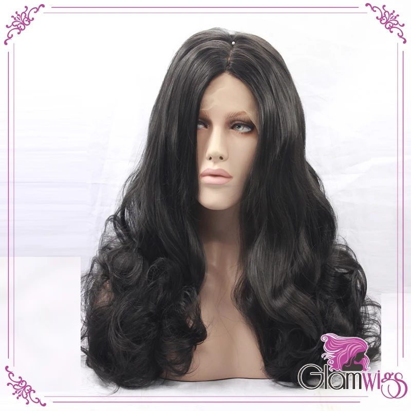 

Bouncy Soft Body Wave Natural Black Heat Resistant Hair Synthetic Lace Front Women Wigs Top Glueless Lace Front Wigs