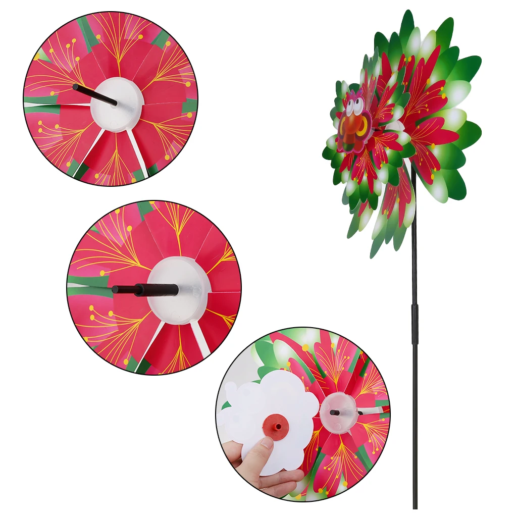 Ветряной Спиннер три слоя подсолнечника наружное украшение сада штифт ветряной мельницы дети игрушки мультфильм забавные игры вращение