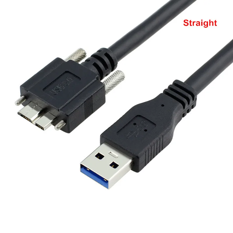 90 Degree Right & Left & Up & Down Angled Micro B USB 3.0 Lock Screw Mount to USB 3.0 USB3.0 A Type Male Data cable 1.2m 3m 5m