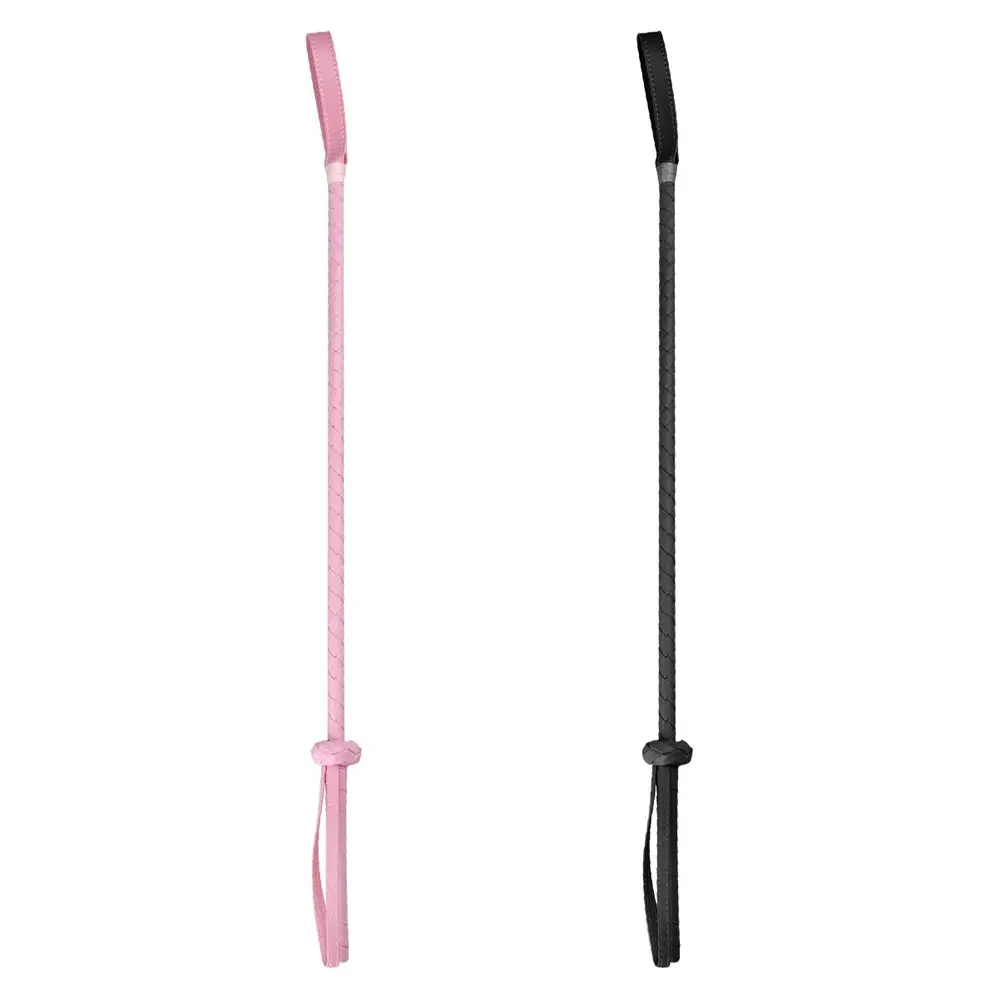 45CM Black Faux Leather Flogger SM Horse Whip Flogger Riding Crop Sex