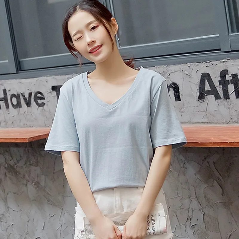 

Women Short Sleeve Tee Female Female Tshirt Tops Women Simple T Shirt
