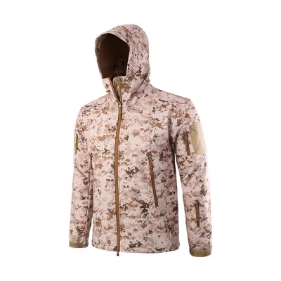 Одежда для охоты, для улицы, Акула, кожа Tad V4, тактическая Millitary softshell куртка, костюм для мужчин, водонепроницаемая, боевая, флисовая куртка для мужчин - Цвет: Digital Desert