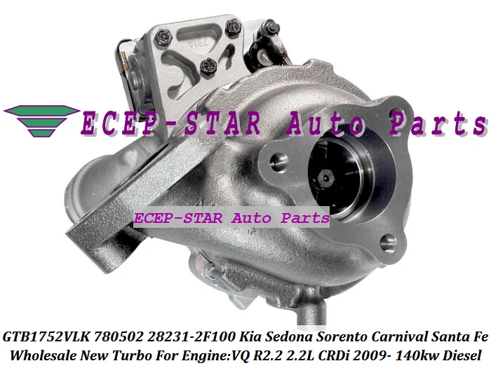 GTB1752VLK 780502 780502-5001S 28231-2F10 Turbo For KIA Sedona Sorento Carnival VQ CRDi For Hyundai Santa Fe R2.2 2.2L 140kw (3)