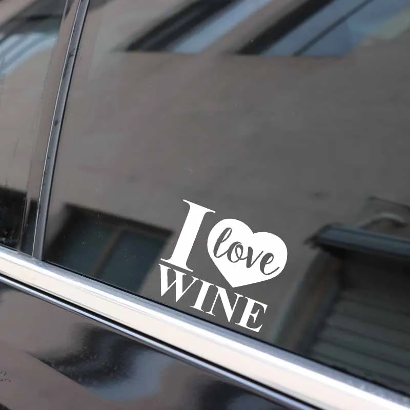 YJZT 14 2 см * 11 8 забавная виниловая Автомобильная наклейка с вином I LOVE WINE черные