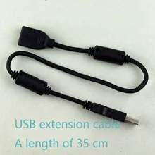 Фирменный USB2.0 кабель-удлинитель для мужчин и женщин черный с коротким магнитным экранированием 38 см луженый медный кабель