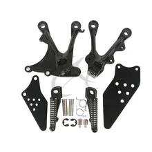 Motorcycle Front Footrest Foot Pegs Set For KAWASAKI NINJA ZX6R ZX-6R ZX636 2005-2008 2006 2007 Black Silver цена Motorcycle Front Footrest Foot Pegs Set For KAWASAKI NINJA ZX6R ZX-6R ZX636 2005-2008 2006 2007 Black Silver цены онлайн