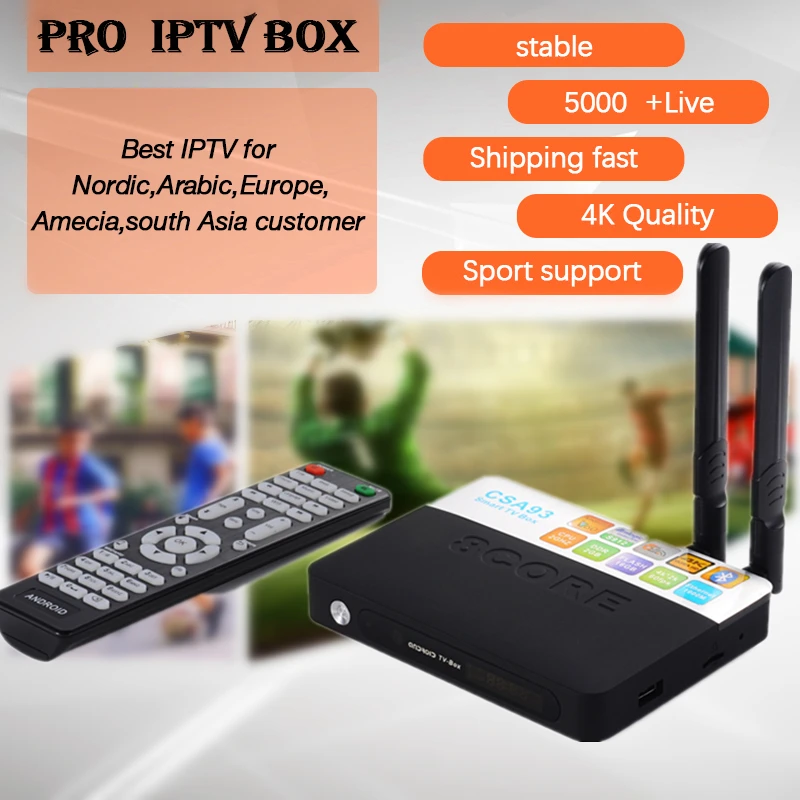 

Israel CSA93 Android TV Box 7.0 4K PRO IPTV With 4700+channels Arabic Nordic USA Brazil India Europe IPTV Smart Set top Box