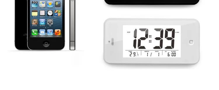 Креативный Сенсорный электронный будильник c ЖК-дисплеем с Температура Календарь al будильник к утренней молитве будильник, цифровой пластиковый часы