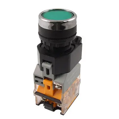 

Ui 400V Ith 10A AC 220V Green Lamp Light Illuminated Lock Pushbutton Switch 22mm