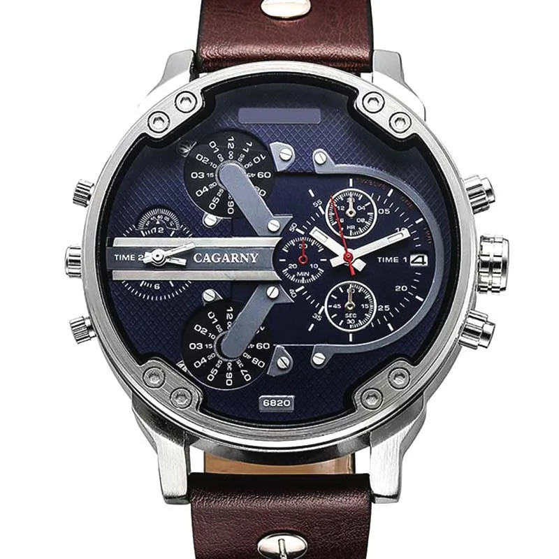 Luxury Brand Men Quartz Wrist Watch Dual Movement Sports Watch CAGARNY Man Casual Watches Relogio Male