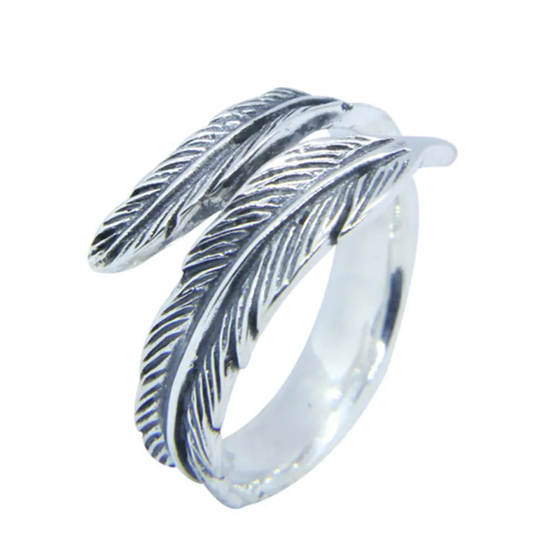 

Size 6-10 Free Shipping 925 Sterling Silver Feather Ring Newest Lady Girls S925 Fashion Ring