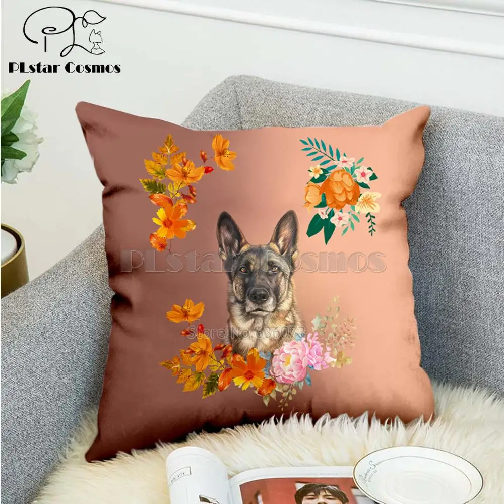 Pet dog flower puppy скандинавский короткий плюшевый чехол для подушки из полиэстера