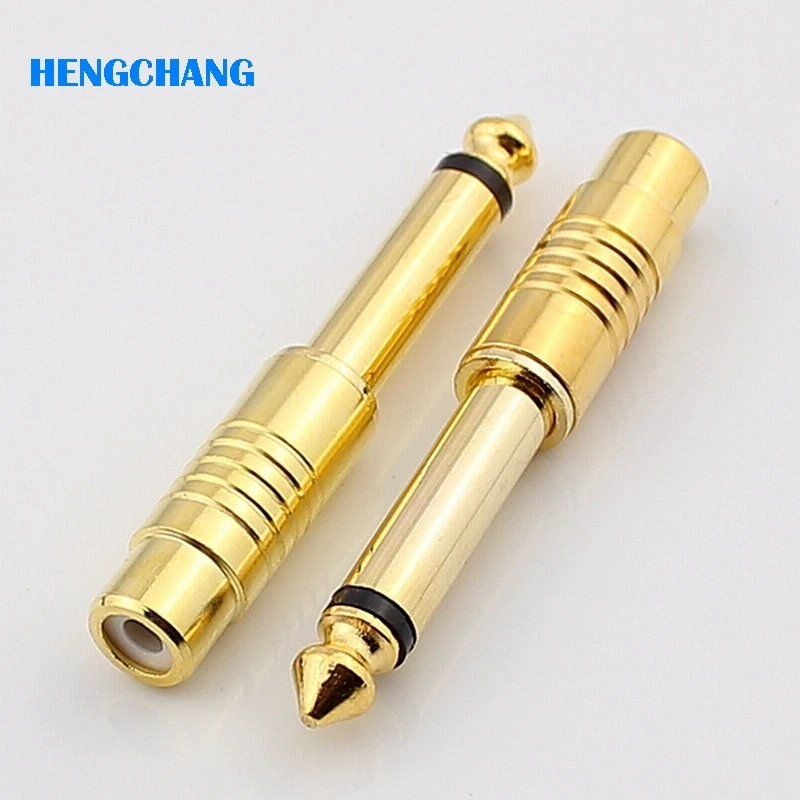 

High Quality gold plating mono 6.5mm plug to RCA connector RCA Female Adapter Connector Converter For Microphone 10PCS