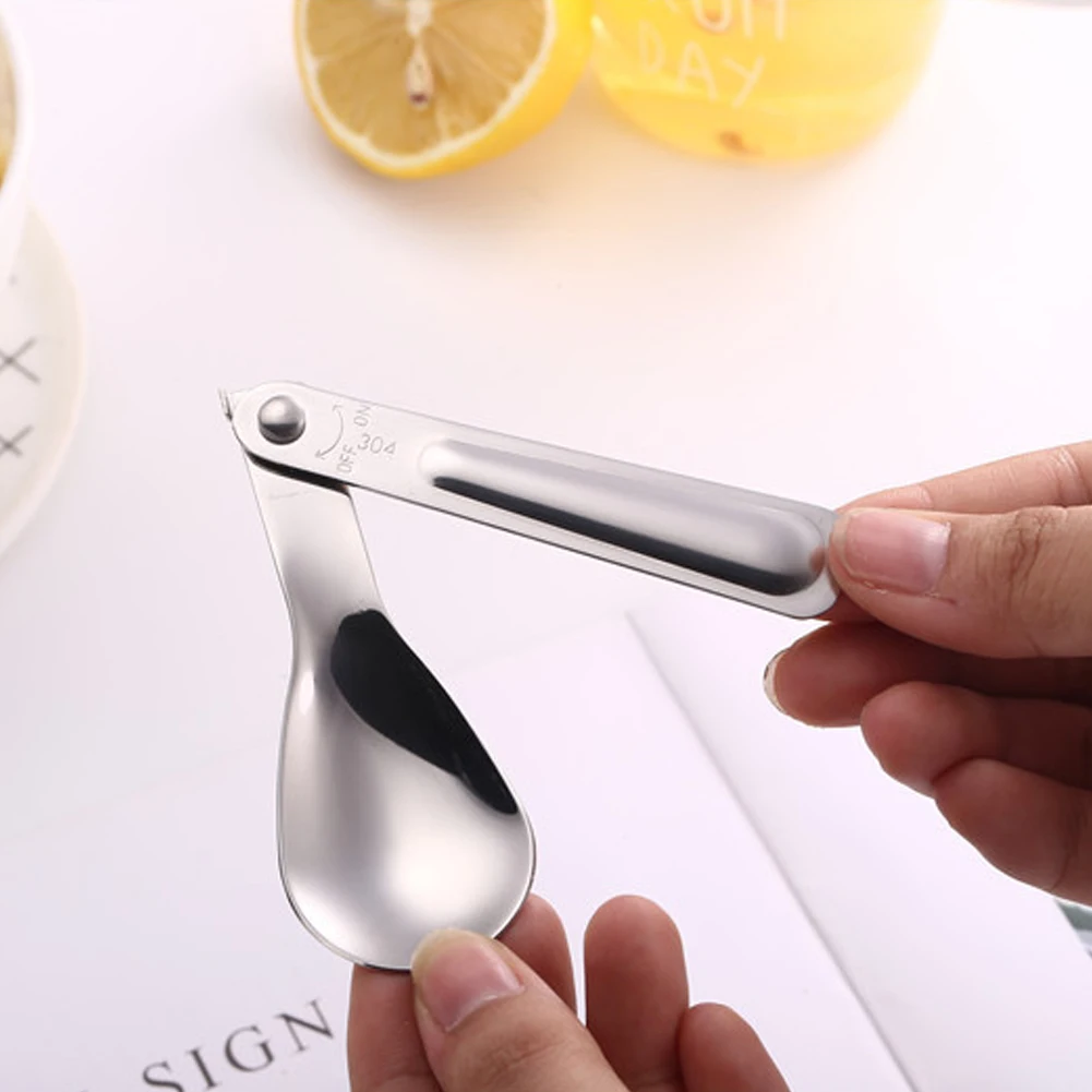 

Travel Kitchen Tool Stainless Steel Spoon Foldable Outdoor Pratical Accessory Lightweight