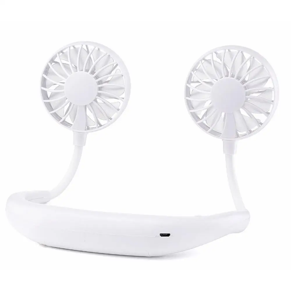 

Summer Hands-free Neck Band Hanging Usb Rechargeable Dual Fan Mini Air Cooler Portable Speed Adjustable