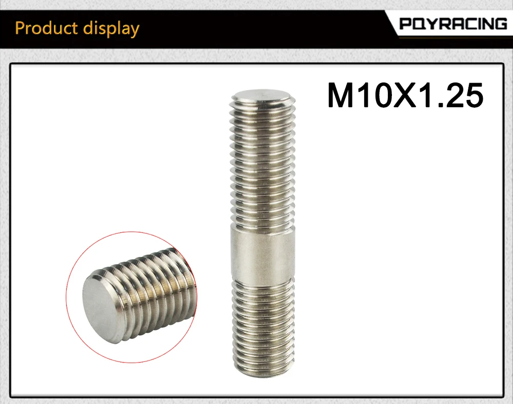 10 мм M10x1.25 расширенные колеса шпильки преобразования высокие Луг болты/винт адаптер Комплект двойной конец HT-DEB01