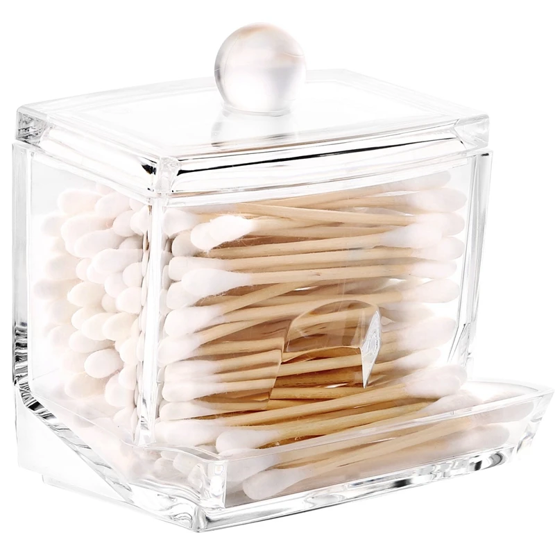 Cotton Swab Storage Dispenser Clear Cotton Ball Swab Holder Cotton Bud Storage Box Cosmetics Makeup Storage Holder Box Organiz
