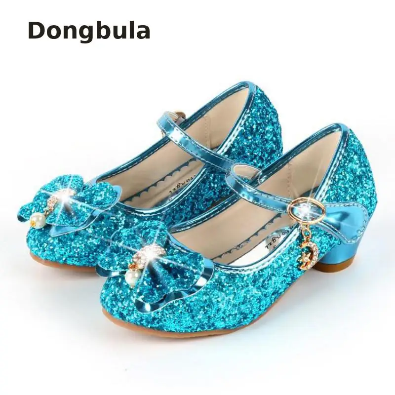 

Spring Children Shoes Girls High Heel Princess Dance Sandals Kids Shoes Glitter Leather Fashion Girls Party Dress Wedding Shoes