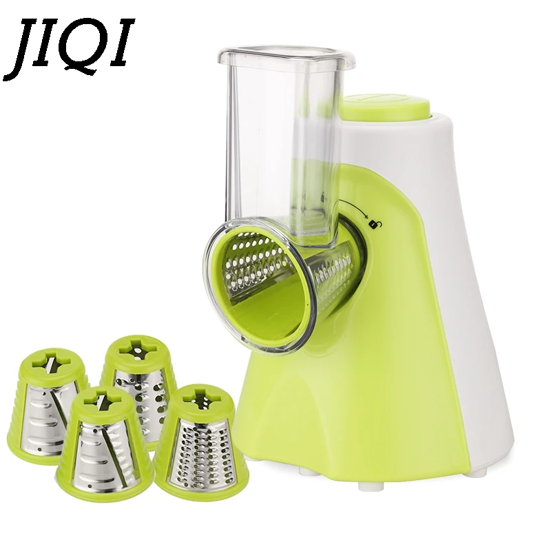 

JIQI Multifunctional Electric Salad Fruit Vegetable Slicer Cutter Carrot Potato Chopper Cutting Machine Stainless steel Blade EU