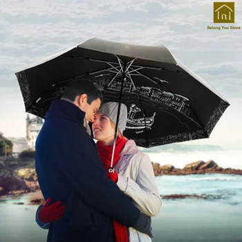 

Automatic Long Handle Umbrella Creative Folding Lace Parasols Large Folding High Quality Umbrella Sombrilla Rain Tool QKW140