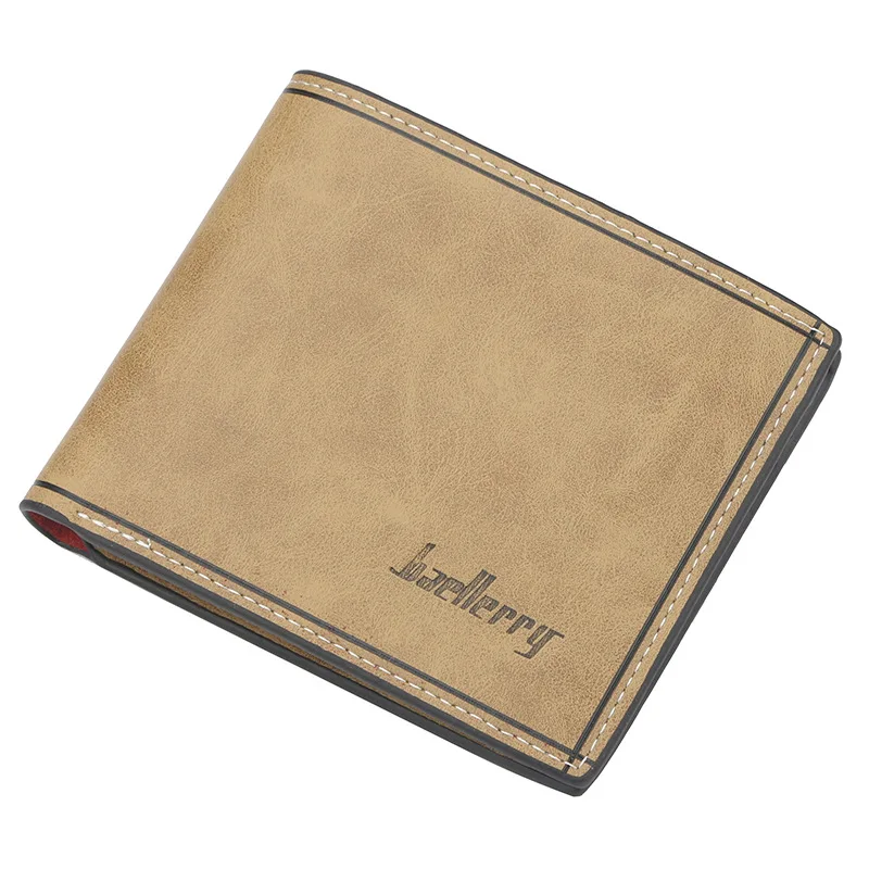 

Baellerry Casual Men's Wallet High Quality No Zippers Short Men Wallets Luxury Letter Male Purse with Card Holder Leather Purse