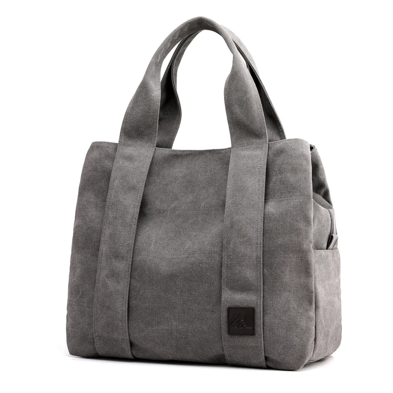 

New Fashion Large Capacity Ladies Canvas Shoulder Bags Leisure Tote Handbags Simple Travel Messenger Crossbody Bag for Unisex