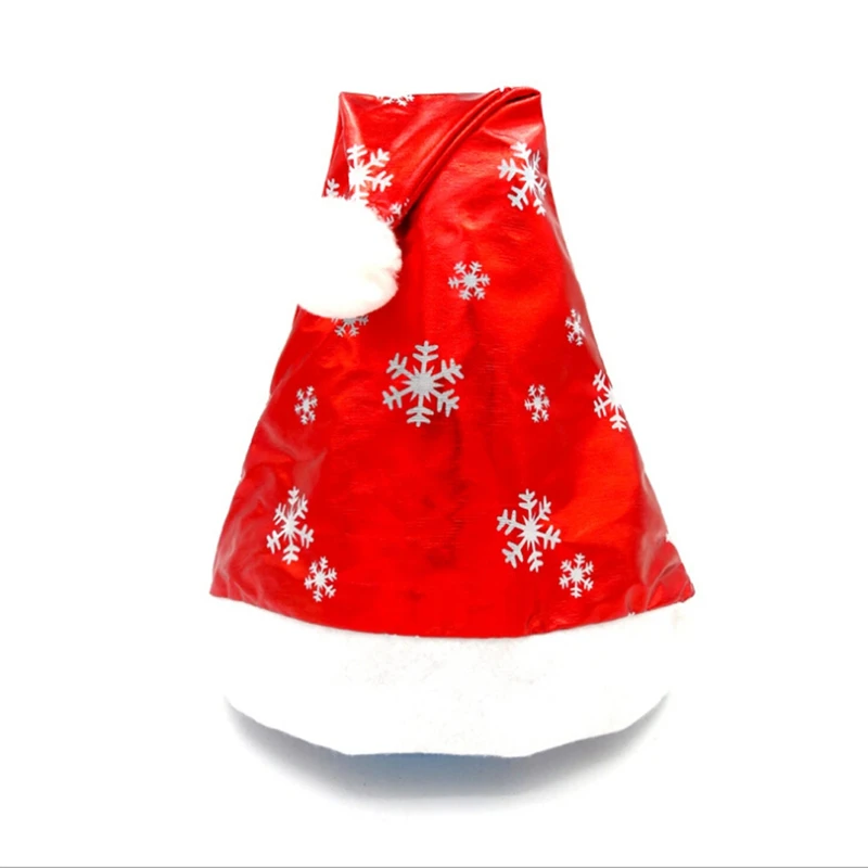 Рождественская вечеринка для детей, для взрослых, шапка Санта-Клауса, красная и белая шапка на Рождество, подарок Санта-Клауса - Цвет: Red snow