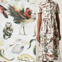 Редкие животные дизайн толстый 15momme чистый шелк шелковая ткань органза 16momme 5" Ширина по двору, SOZ028