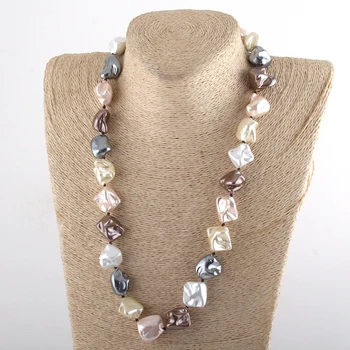 

Fashion Bohemian Jewelry Irregular Big Pearl Shell Necklaces For Women Ethnic Power Necklaces