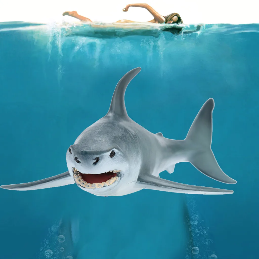 

MUQGEW Simulation Shark Toy Figurine Toy Kids Education Play Toys for Children Animal Model Decoration Collection Action Figure