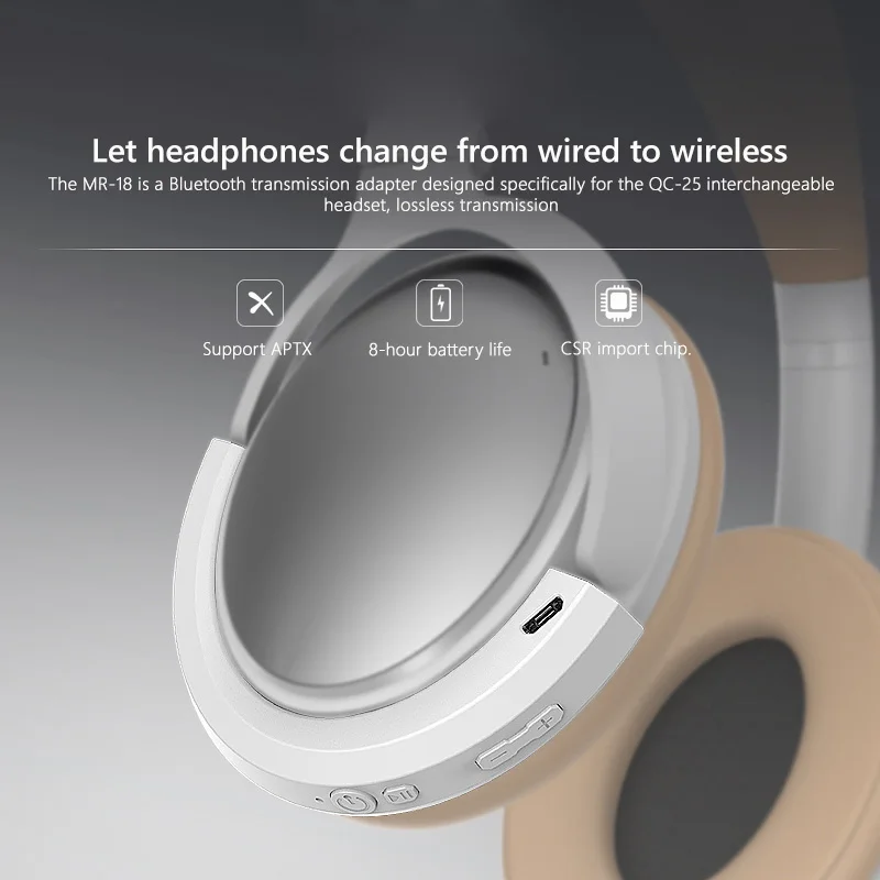 BT4 1 Bluetooth Adapter Wireless Bluetooth Receiver for Bose QC 25 QuietComfort 25 aptX Headphones QC25 Support iOS and Android