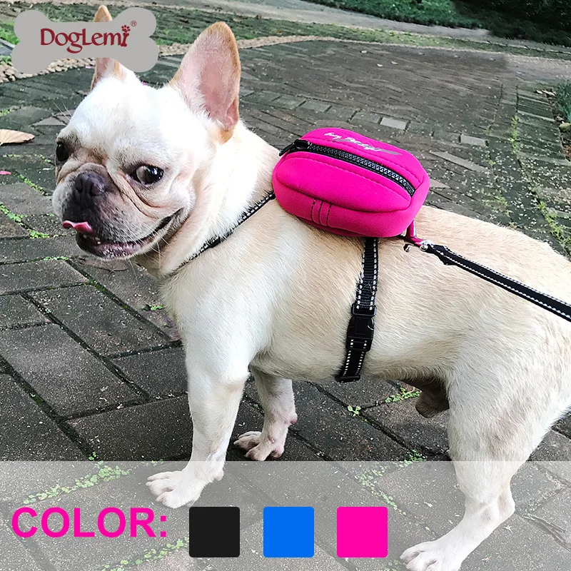 DogLemi Dog Supplies Collars Harnesses Leads Reflective nylon dog collar collapsible storage chest back set pull rope JUN1