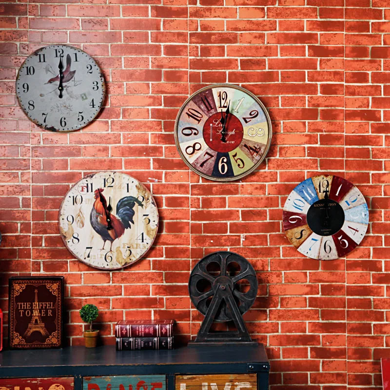 Koop Amerikaanse Retro loft Industri euml;le stijl creatieve thuis decoratieve muur woonkamer wanddecoratie opknoping Cafe Bar horloges
