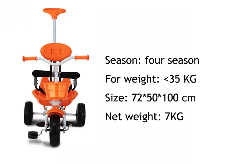 Carrinho de Bicicleta para Crianças Triciclo de Três Carrinho de Bebê Carrinho de Criança 2 em 1 Crianças Bebê Triciclo Rodas 2 y ~ 6 y 7 De Bicicleta para Crianças Triciclo de Três