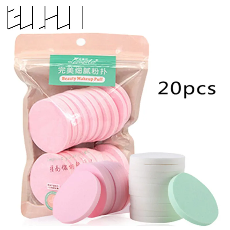 

20Pcs/pack Makeup Sponge 360 degrees Wet And Dry Round Blending Silicone Blender Pro Concealer Powder Puff Top Selling