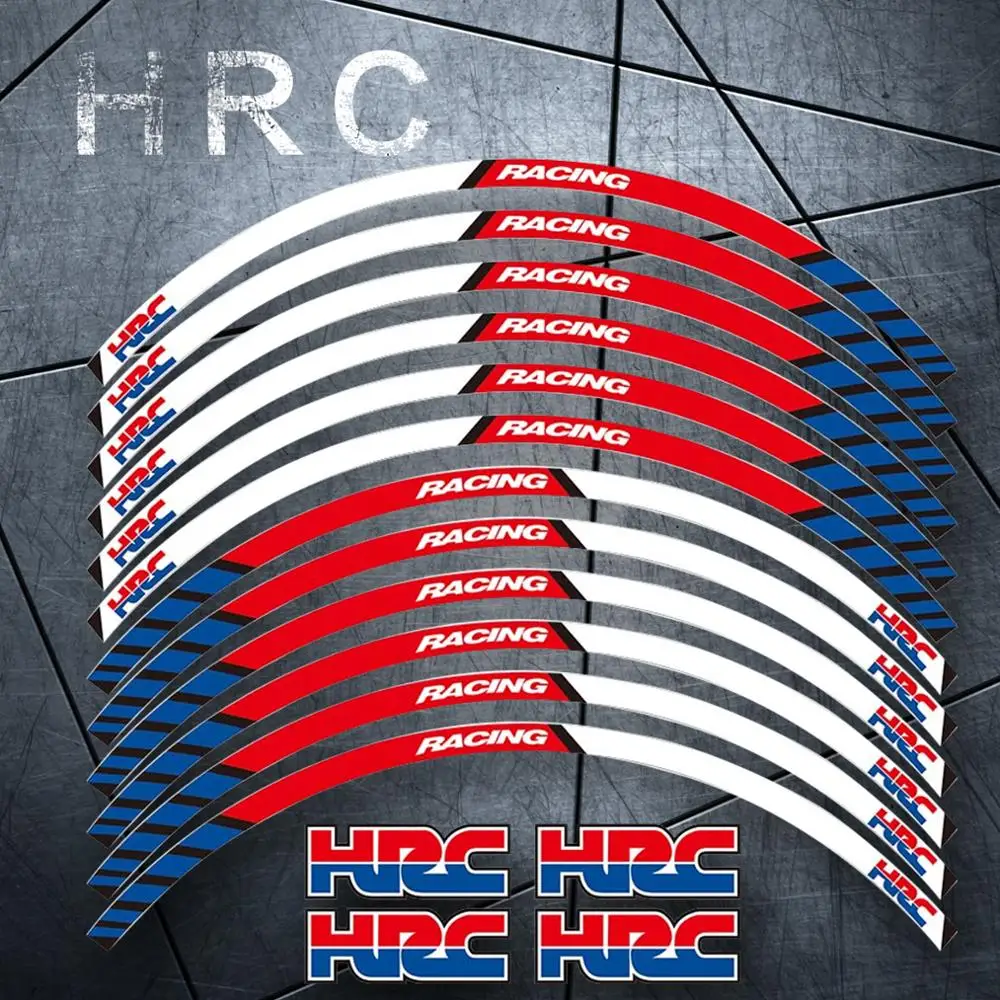 

12 X Thick Edge Outer Rim Sticker Stripe Wheel Decals FIT all HONDA REPSOL HRC CBR250RR CBR400RR CBR600RR CBR1000RR
