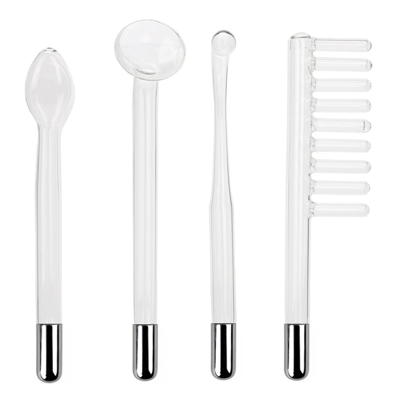 High Frequency Electrode Wand 4 in 1 Glass Tube Facial Tools Skin Care Electrotherapy Spa Salon Beauty Acne Remover Machine