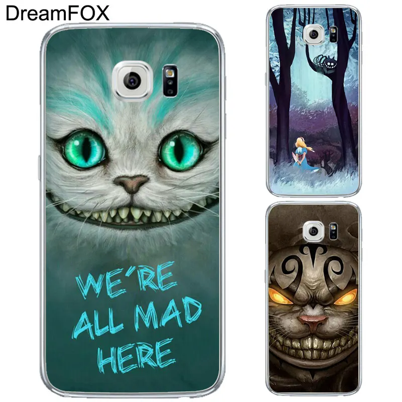 DREAMFOX L134 Чеширский кот Мягкий ТПУ силиконовый чехол для samsung Galaxy S5 S6 S7 S8 S9 S10 S10E Lite Edge