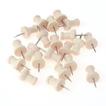 

Wooden Thumbtack Drawing Push Pins Wood Head Positioning Needle Nail Pins Decorative Drawing Push Pins Wood Head Office